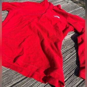 The North Face Red Quarter-Zip Pullover Mens med